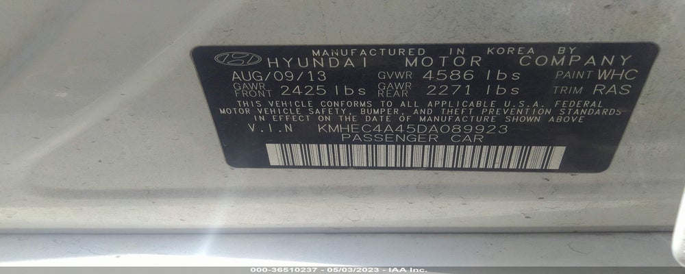 KMHEC4A45DA089923 2013 HYUNDAI SONATA HYBRID photo no. 9