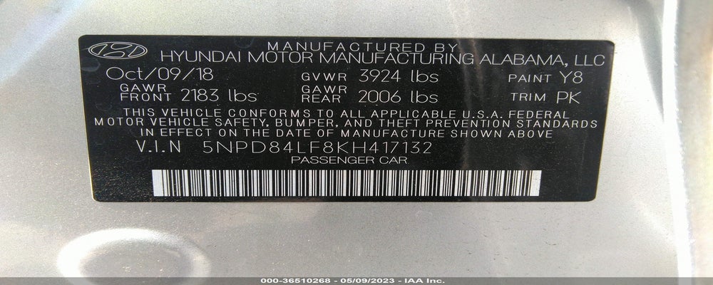 5NPD84LF8KH417132 2019 HYUNDAI ELANTRA photo no. 9