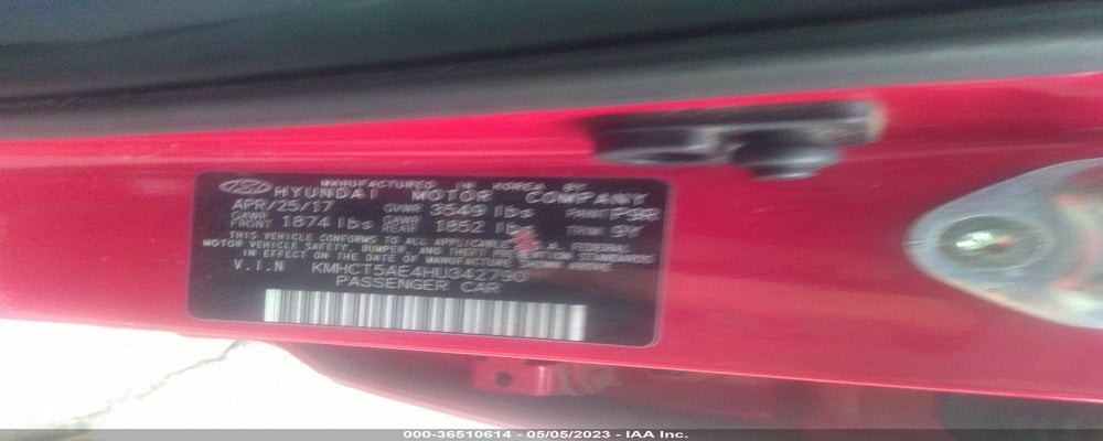 KMHCT5AE4HU342790 2017 HYUNDAI ACCENT photo no. 9