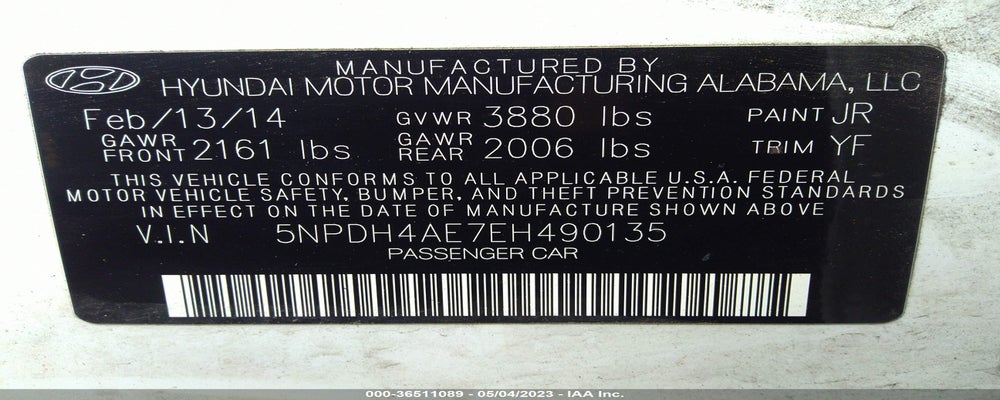 5NPDH4AE7EH490135 2014 HYUNDAI ELANTRA photo no. 9