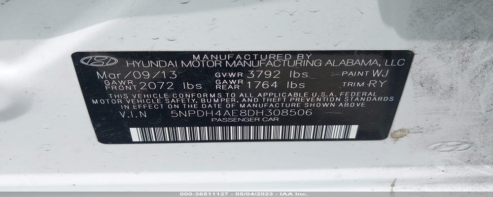 5NPDH4AE8DH308506 2013 HYUNDAI ELANTRA photo no. 9