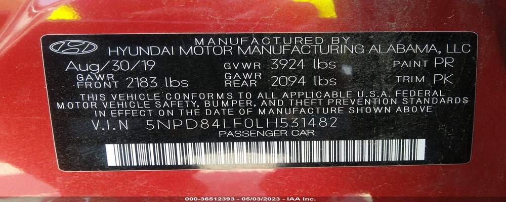 5NPD84LF0LH531482 2020 HYUNDAI ELANTRA photo no. 9