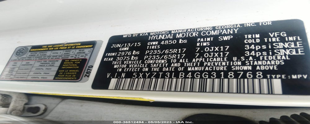 5XYZT3LB4GG318768 2016 HYUNDAI SANTA FE SPORT photo no. 9