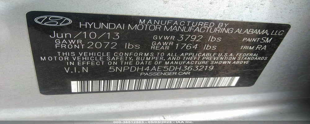 5NPDH4AE5DH363219 2013 HYUNDAI ELANTRA photo no. 9