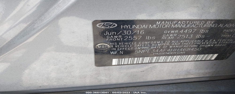 5NPE34AF4HH468450 2017 HYUNDAI SONATA photo no. 9