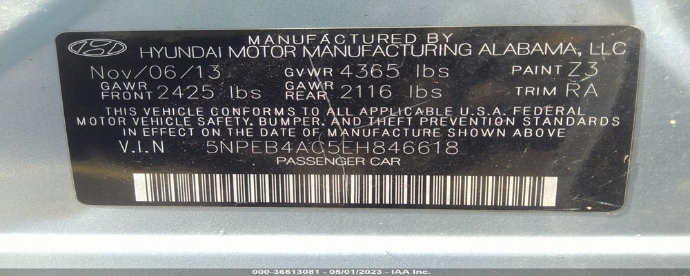 5NPEB4AC5EH846618 2014 HYUNDAI SONATA photo no. 9