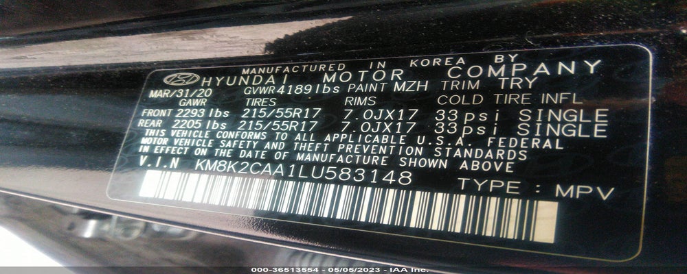KM8K2CAA1LU583148 2020 HYUNDAI KONA photo no. 9