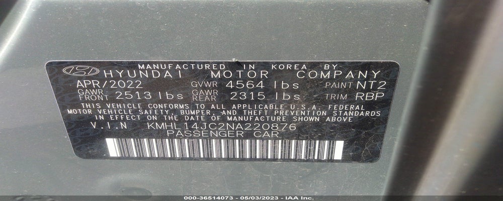 KMHL14JC2NA220876 2022 HYUNDAI SONATA photo no. 9