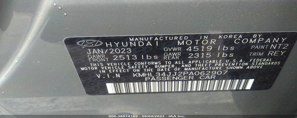 KMHL34JJ2PA062907 2023 HYUNDAI SONATA HYBRID photo no. 9