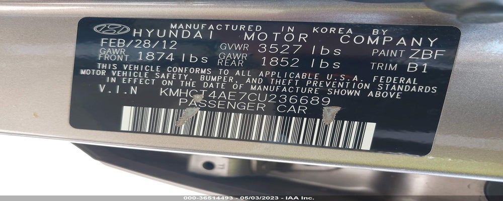 KMHCT4AE7CU236689 2012 HYUNDAI ACCENT photo no. 9