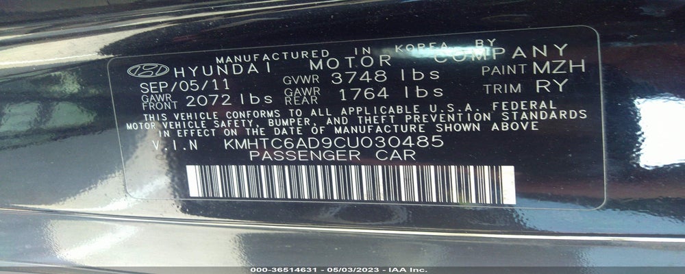 KMHTC6AD9CU030485 2012 HYUNDAI VELOSTER photo no. 9