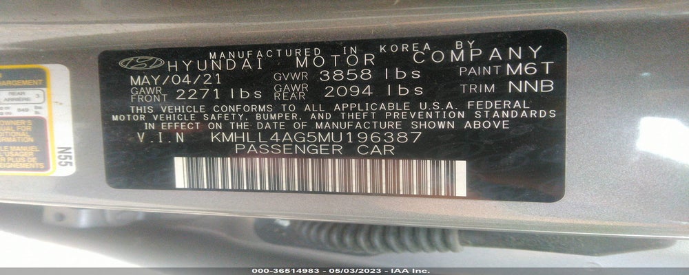 KMHLL4AG5MU196387 2021 HYUNDAI ELANTRA photo no. 9