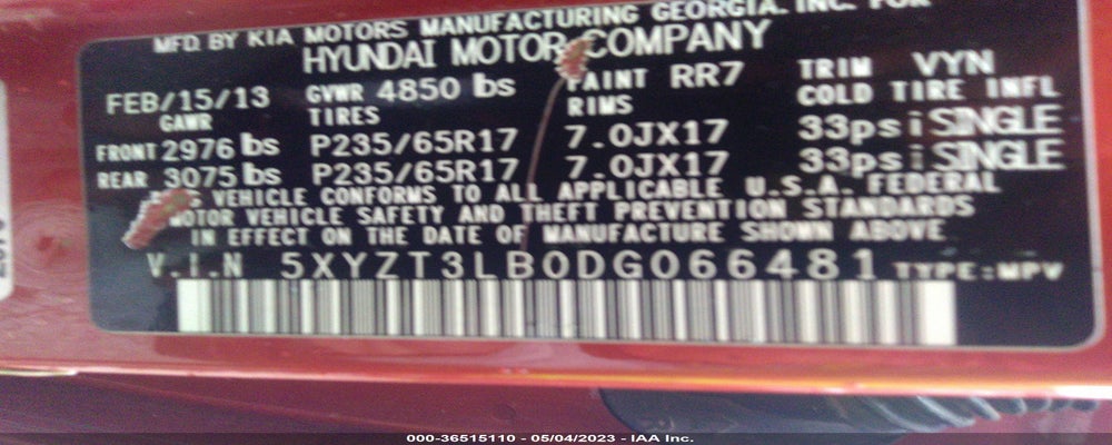 5XYZT3LB0DG066481 2013 HYUNDAI SANTA FE SPORT photo no. 9
