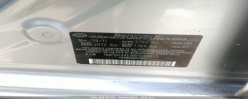 5NPDH4AE9BH048825 2011 HYUNDAI ELANTRA photo no. 9