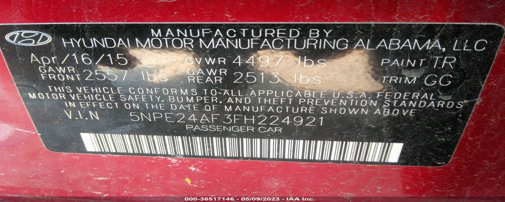 5NPE24AF3FH224921 2015 HYUNDAI SONATA photo no. 9