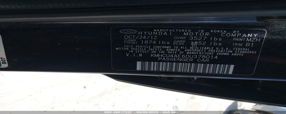 KMHCU4AE6DU378014 2013 HYUNDAI ACCENT photo no. 9