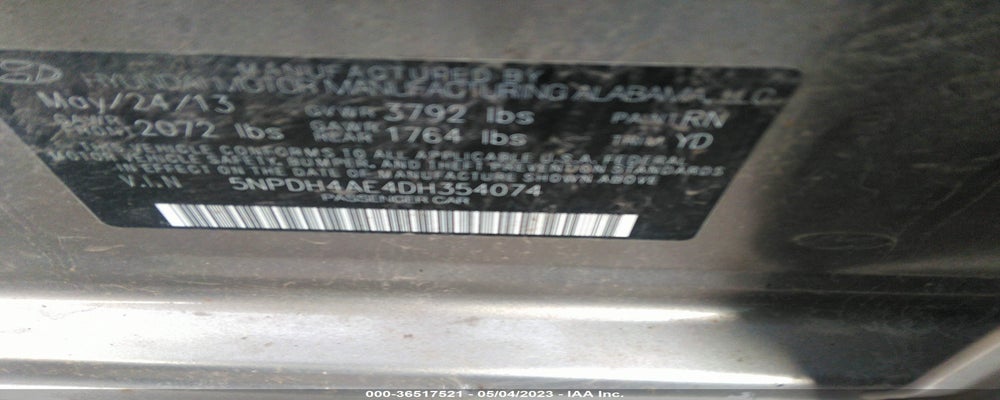 5NPDH4AE4DH354074 2013 HYUNDAI ELANTRA photo no. 9