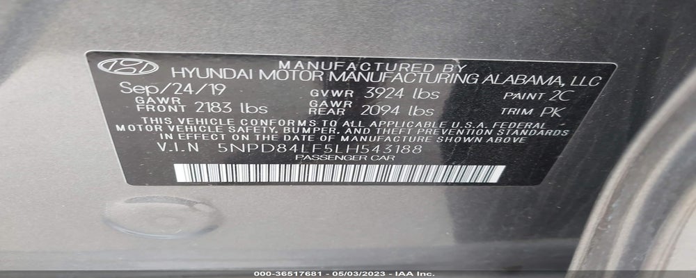 05NPD84LF5LH43188 2020 HYUNDAI ELANTRA photo no. 9