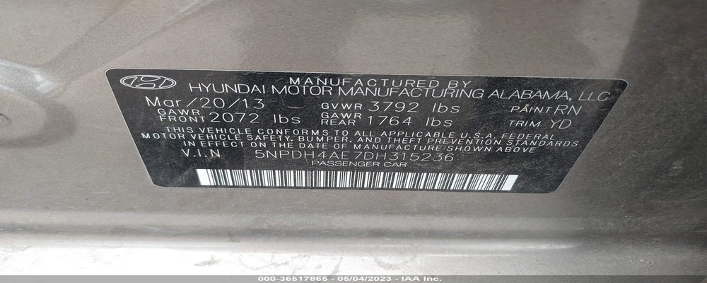 5NPDH4AE7DH315236 2013 HYUNDAI ELANTRA photo no. 9