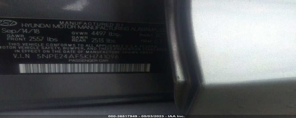5NPE24AF5KH741096 2019 HYUNDAI SONATA photo no. 9