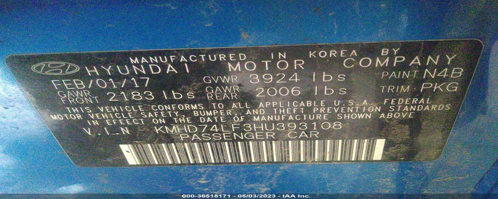 KMHD74LF3HU393108 2017 HYUNDAI ELANTRA photo no. 9