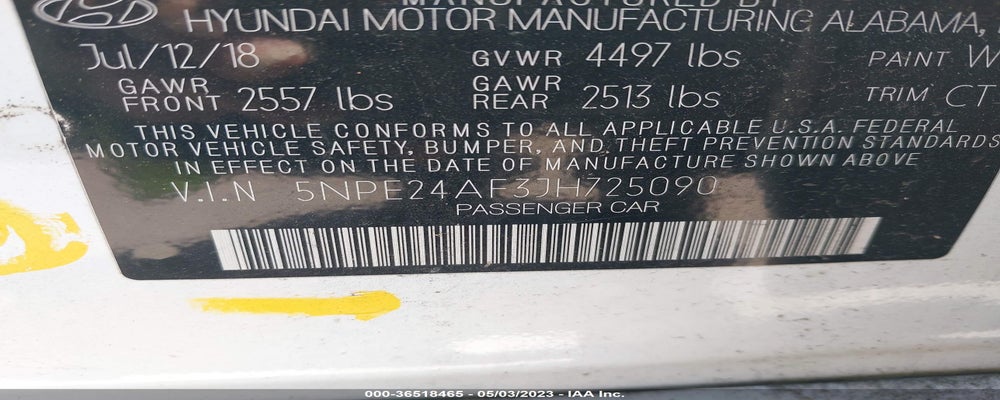 5NPE24AF3JH725090 2018 HYUNDAI SONATA photo no. 9