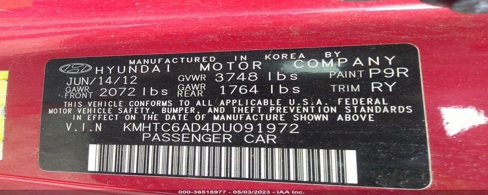 KMHTC6AD4DU091972 2013 HYUNDAI VELOSTER photo no. 9