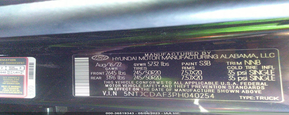 5NTJCDAF3PH040254 2023 HYUNDAI SANTA CRUZ photo no. 9