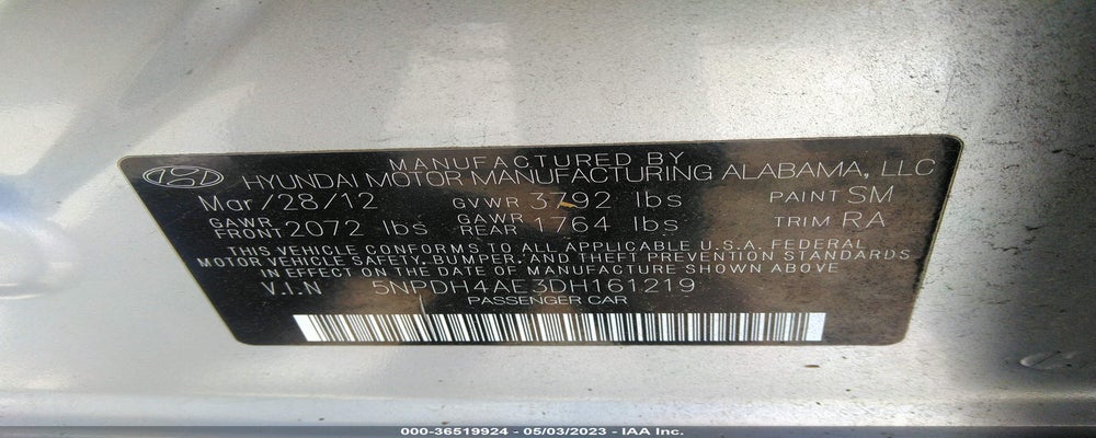 5NPDH4AE3DH161219 2013 HYUNDAI ELANTRA photo no. 9