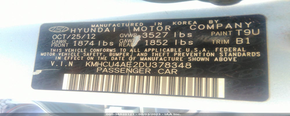KMHCU4AE2DU378348 2013 HYUNDAI ACCENT photo no. 9