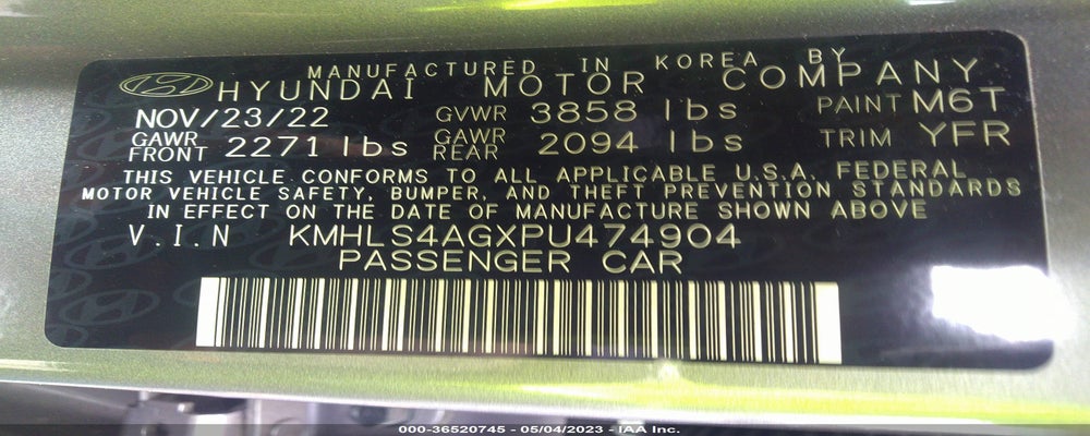 KMHLS4AGXPU474904 2023 HYUNDAI ELANTRA photo no. 9
