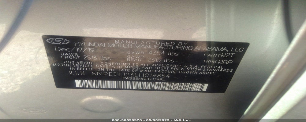 5NPEJ4J23LH019854 2020 HYUNDAI SONATA photo no. 9