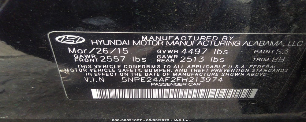 5NPE24AF2FH213974 2015 HYUNDAI SONATA photo no. 9