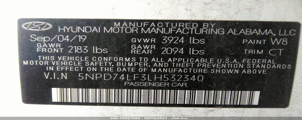 5NPD74LF3LH532340 2020 HYUNDAI ELANTRA photo no. 9