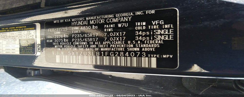 5XYZU3LB1FG284073 2015 HYUNDAI SANTA FE SPORT photo no. 9