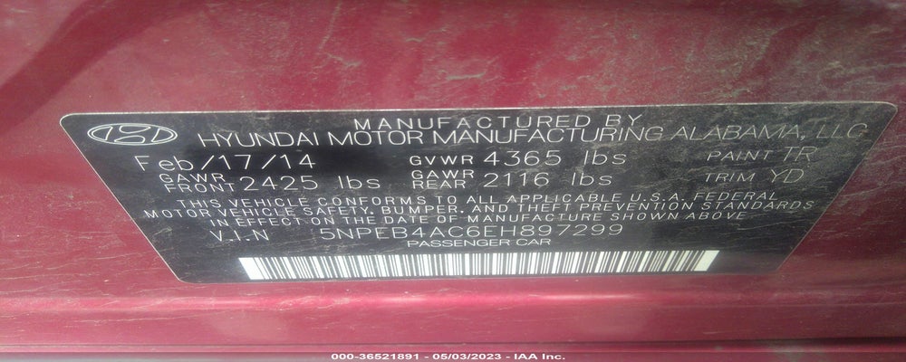 5NPEB4AC6EH897299 2014 HYUNDAI SONATA photo no. 9