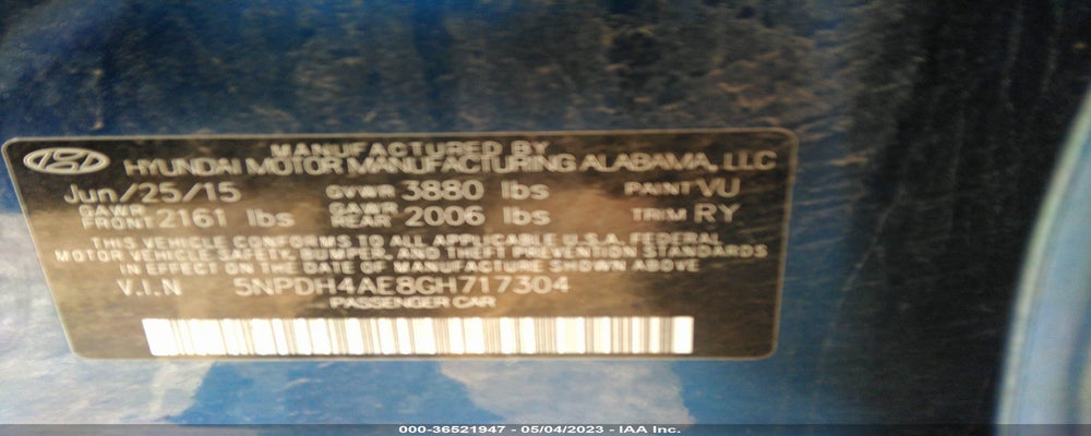 5NPDH4AE8GH717304 2016 HYUNDAI ELANTRA photo no. 9