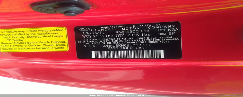 KMHHU6KH6BU063009 2011 HYUNDAI GENESIS COUPE photo no. 9