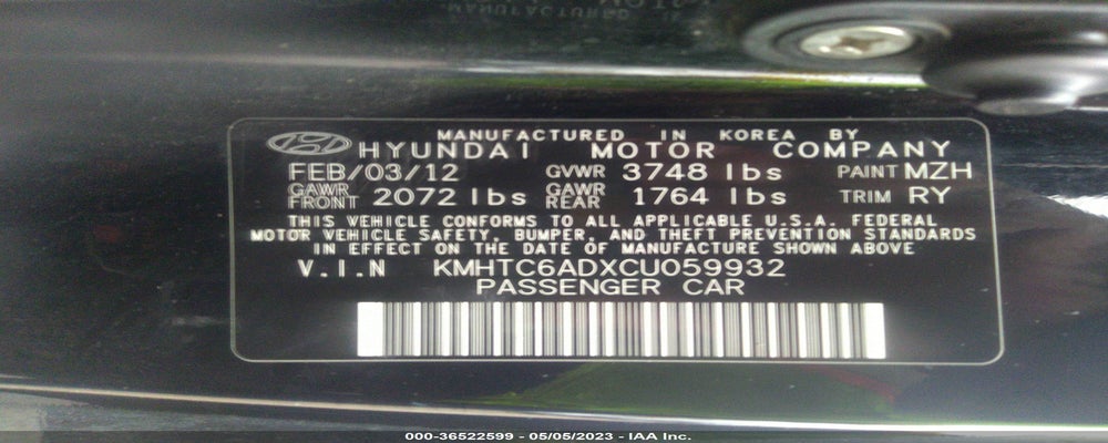 KMHTC6ADXCU059932 2012 HYUNDAI VELOSTER photo no. 9