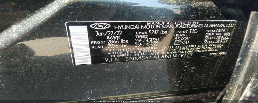 5NMS54AL8NH479723 2022 HYUNDAI SANTA FE photo no. 9