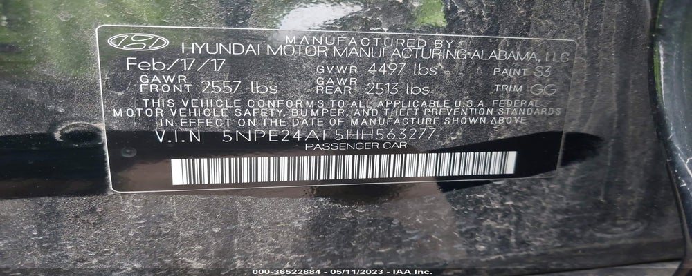 5NPE24AF5HH563277 2017 HYUNDAI SONATA photo no. 9