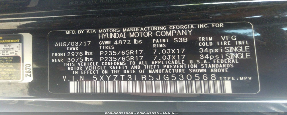 5XYZT3LB5JG530568 2018 HYUNDAI SANTA FE SPORT photo no. 9