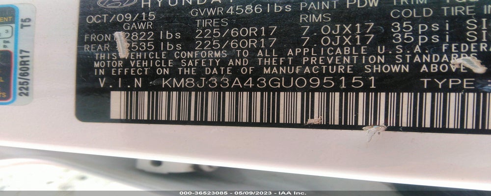 KM8J33A43GU095151 2016 HYUNDAI TUCSON photo no. 9