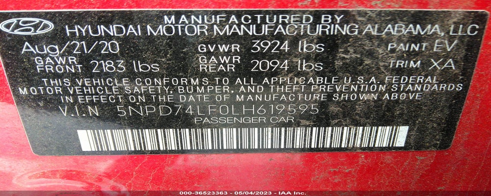 5NPD74LF0LH619595 2020 HYUNDAI ELANTRA photo no. 9