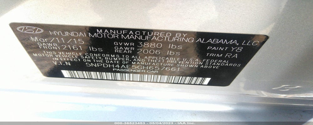 5NPDH4AE5GH657661 2016 HYUNDAI ELANTRA photo no. 9