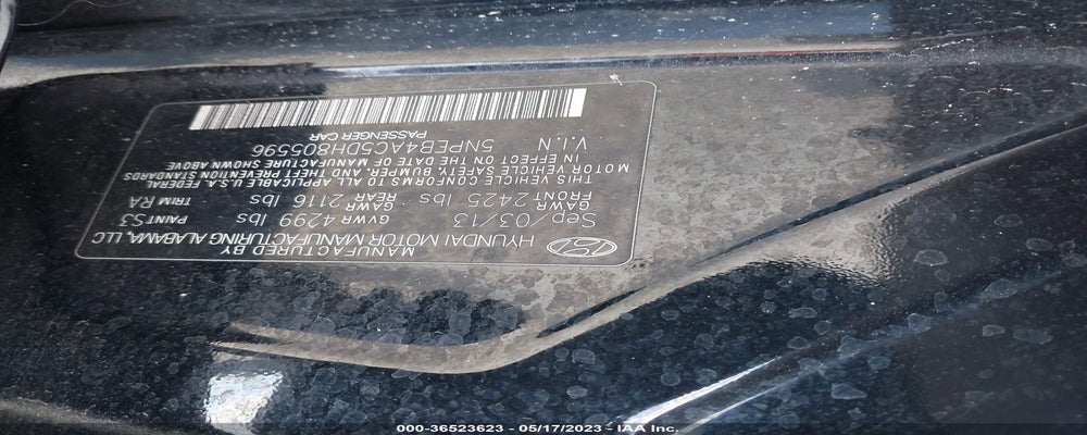5NPEB4AC5DH805596 2013 HYUNDAI SONATA photo no. 9