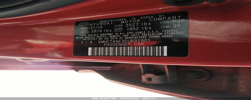 KMHCT4AE3EU691901 2014 HYUNDAI ACCENT photo no. 9