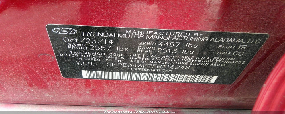 5NPE34AF7FH116248 2015 HYUNDAI SONATA photo no. 9