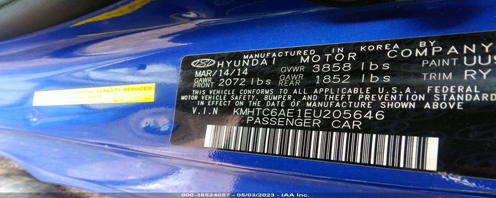 KMHTC6AE1EU205646 2014 HYUNDAI VELOSTER photo no. 9