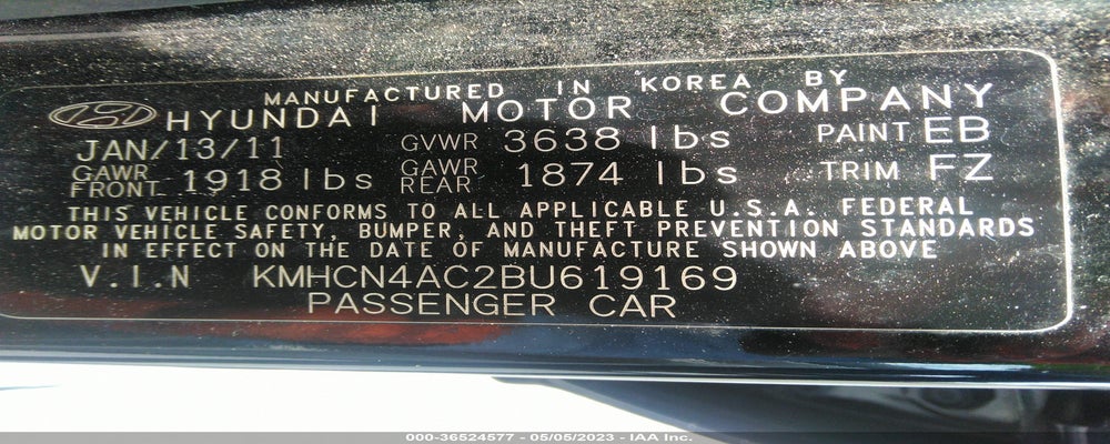 KMHCN4AC2BU619169 2011 HYUNDAI ACCENT photo no. 9